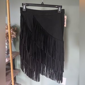 Idyllwind black fringe skirt